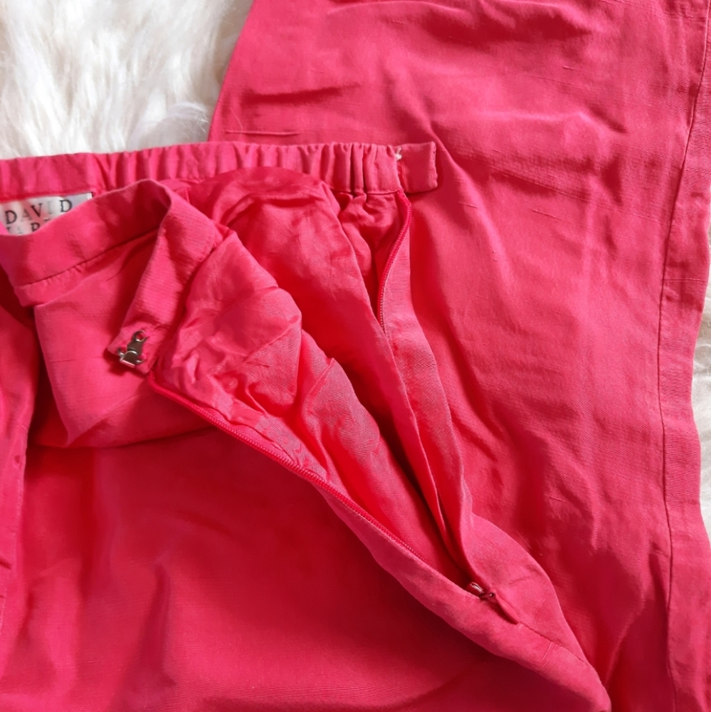 VINTAGE 60's Silk High Waisted Pleated Pants - Picture 14 of 15